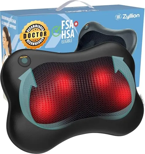 Zyllion Shiatsu Back and Neck Massager with Hea...