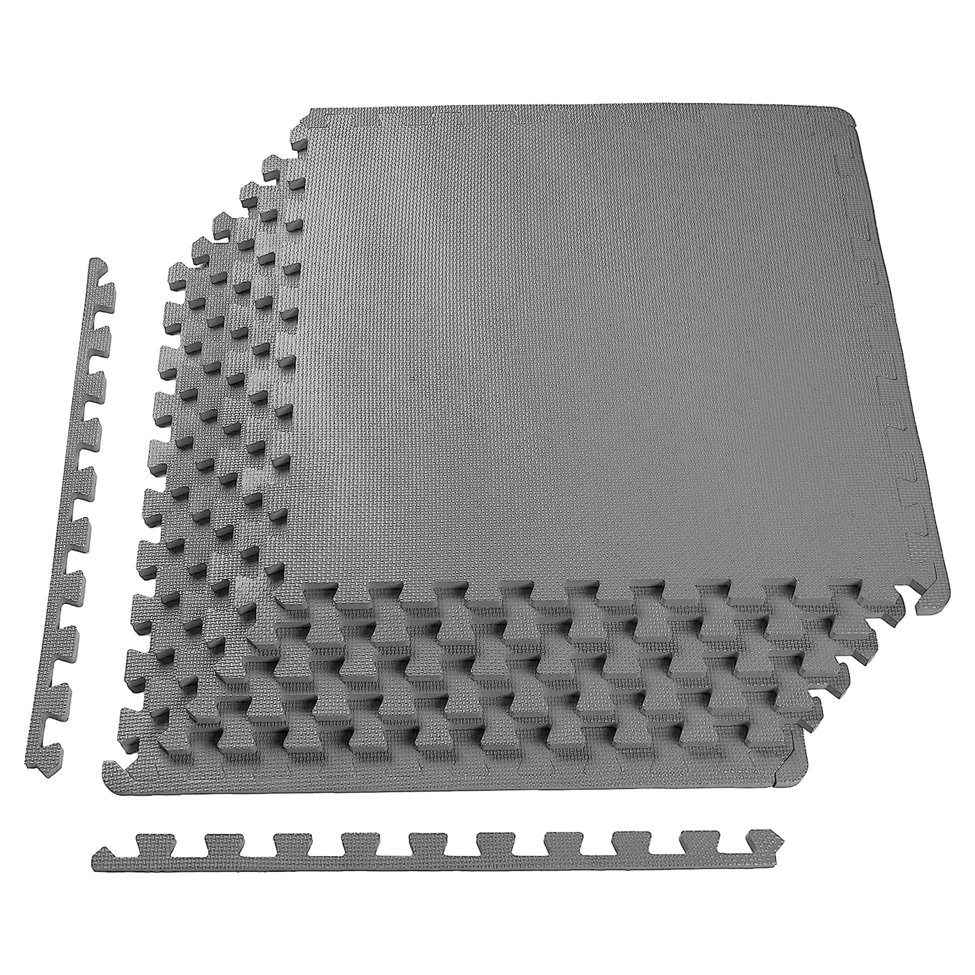 BalanceFrom Puzzle Exercise Mat 1/2" Thick, EVA Interlocking Foam Floor Tiles (24 Sq Ft, 6 Tiles)