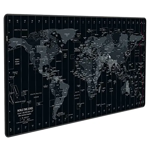 JIALONG Large Gaming Mouse Pad Extended Desk Mat XXL Mousepad (World Map, 35.4 x 15.7 in)