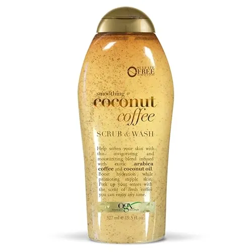 OGX Smoothing + Coconut Coffee Exfoliating Body Scrub & Wash