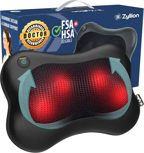Zyllion Shiatsu Back and Neck Massager with Hea...