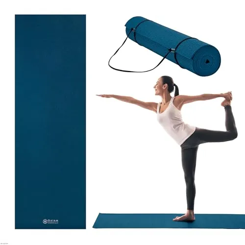 Gaiam Essentials 1/4" (6mm) Yoga & Pilates Mat with Carrier Strap