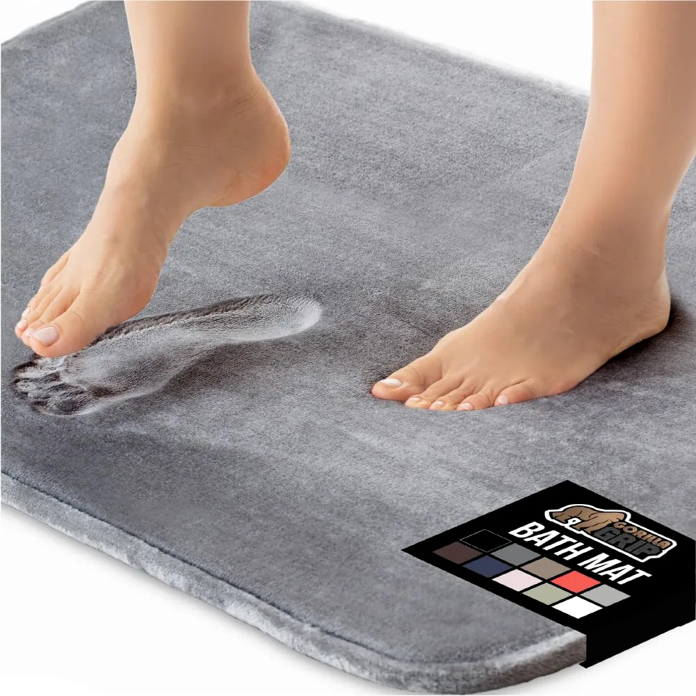 GORILLA GRIP Memory Foam Bath Rugs 24x17 (Graphite Gray)