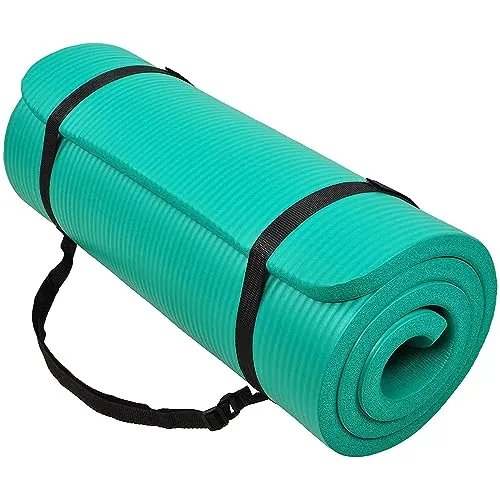 BalanceFrom Yoga Mat, 1-Inch Extra Thick High Density Exercise Mat, Anti-Tear Exercise Yoga Mat with Carrying Strap, Suitable for Various Yoga Exercises, Multiple Colors