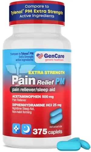 GenCare Extra Strength Acetaminophen PM 500 mg (375 Tablets)