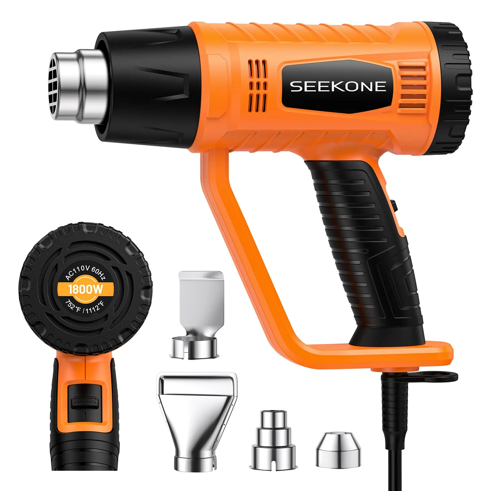 SEEKONE Heat Gun 1800W Heavy Duty Fast Heat Hot Air Gun Kit