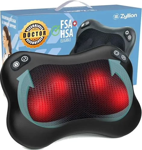 Zyllion Shiatsu Back and Neck Massager with Hea...