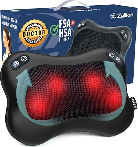Zyllion Shiatsu Back and Neck Massager with Hea...