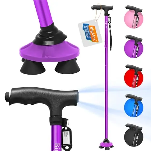 BigAlex Folding Walking Cane Review: LED Quad Base