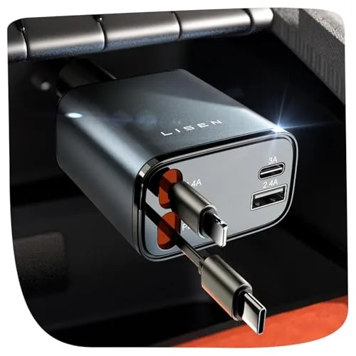 LISEN Retractable Car Charger Review: 84W USB-C...