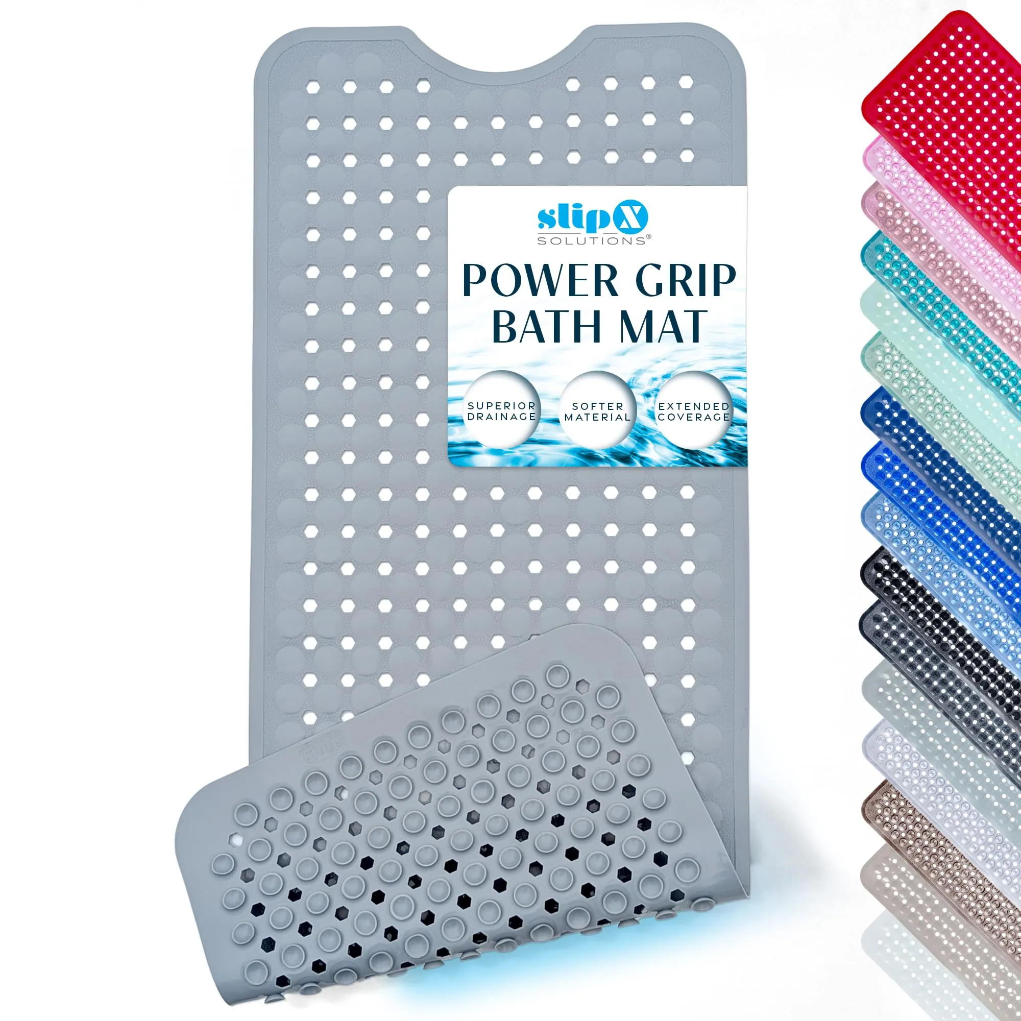 SlipX Solutions Power Grip Bathtub Safety Mat (39x16)