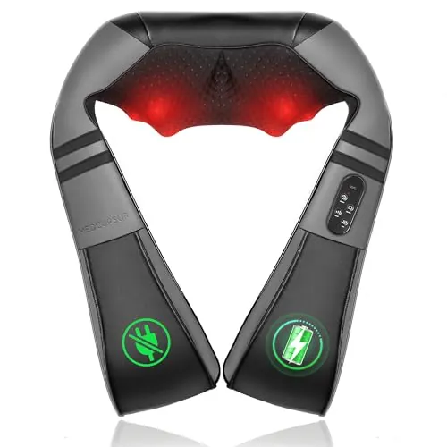 Medcursor Neck Massager with Heat - Deep Tissue Pain Relief, Rechargeable Shiatsu Neck and Shoulder Massager, Ideal Choice for Men, Women, Mom & Dad