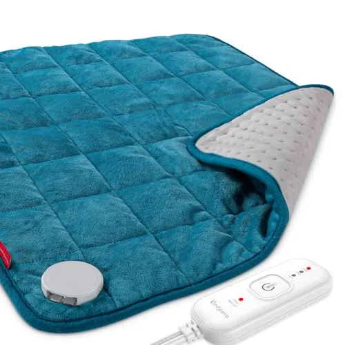 Comfytemp Weighted Heating Pad for Back & Period, 20"x24" Extra Large Electric Heat Pad, 2.4 lb Heated Pad for Neck Shoulder Leg, 2H Auto-Off