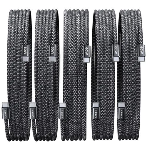 LISEN USB C Cable Review: 5-Pack 60W Charging V...
